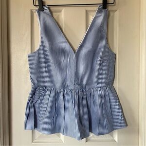 J. Crew Blue and White Striped Tank Top